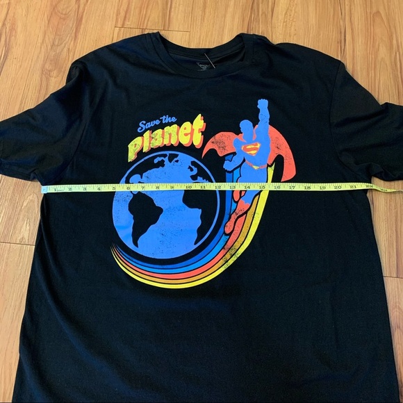 Superman Black “Save The Planet” Graphic T-Shirt - Picture 7 of 8